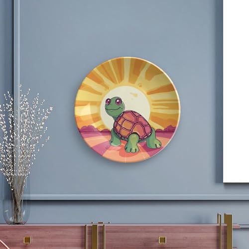 Plato decorativo Bone China Turtle in The Sun 7 pulgadas miniatura 5