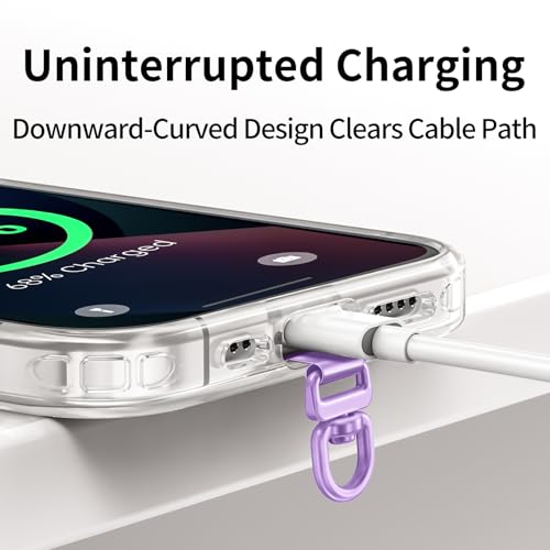 Image of saxsion Phone Tether Tab & Lanyard Tab, 360 Swivel Clip - Ultra Thin Stainless Steel Universal Patch for All Phone Cases