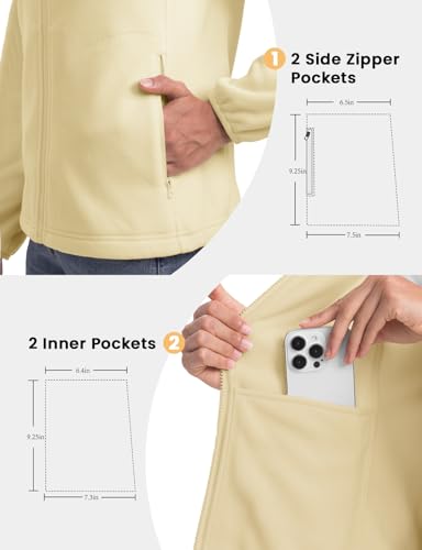 TBMPOY Womens Polar Fleece Jacket Full Zip Warm Winter Jackets with 4 Pockets Lightweight Hiking Outdoor Thermal Coat4