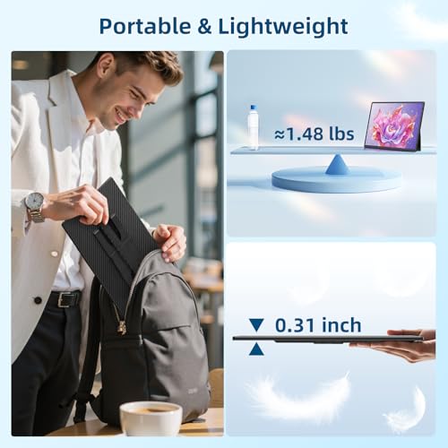 Image of Portable Monitor, 16 Inch 1200P FHD Laptop Screen Extender Dual Monitor, 360 Rotating Detachable Stand Plug n Play, Ultra Slim Zero Frame, Travel Portable Screen for Laptop /PC /Mac /Windows /PS5