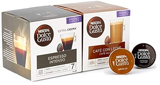 Nescafé Dolce Gusto Pack de Cápsulas degustación de café Varierty Pack con 3 Estuches Espresso Intenso y 3 Estuches Café Con Leche - Total: 96 Cápsulas | Ya disponible en tu tienda friki favorita! En mundofriki.es!