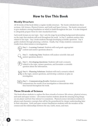 Shell Education SEP51411 180 Days: Science, Earth And Space Science For 5Th Grade Practice Workbook thumb #2