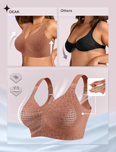 Image of OEAK Womens Wireless Jelly Bras Plus Size Support Push Up Comfortable Bra