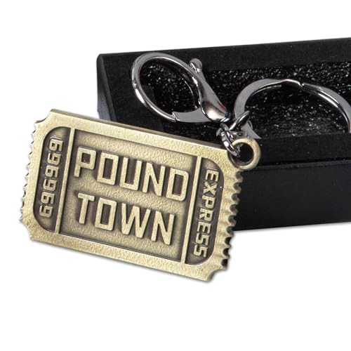 Pound Town Ticket Keychain Ticket to Happy Town Keychain Gift for Birthday Anniversary Valentine's Day, Backpack Charms Car pendant Keyring for Men Women Date Night Gift