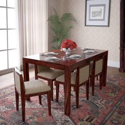 VARSHA DECORE South-Western Solid Wood 6 Seater Dining Set (Finish Color -Walnut Finish, Diy(Do-It-Yourself))