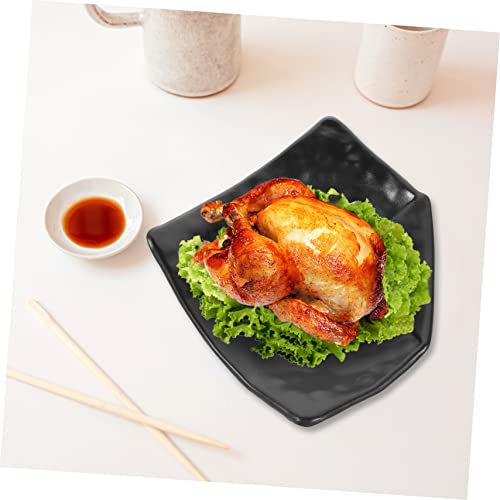 Plato sushi decorativo melamina negro 23x19x5 cm miniatura 4