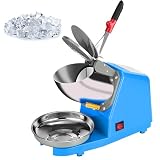 Tritaghiaccio Elettrico Da 500 W, Macchina Per Granite Con Coltello A Doppia Lama E Spessore Regolabile, Protezione A Doppia Copertura Per Frullati, Piccolo Rompighiaccio Per Bar, Caffè, Stand S Blue