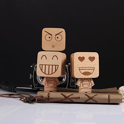 Torch Wooden Creative Music Box Classical Melody With Emoji Face Print (Smiling) #TOP6