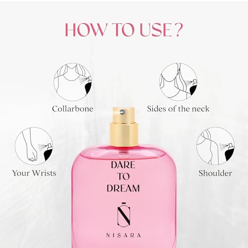 Image of NISARA Dare To Dream Perfume For Women 100 Ml, Girl Long Lasting Eau De Parfum, Edp Scent Spray, Fruity Floral Fragrance, With Jasmine, Musk, Vanilla & Amber Notes, Edp Scent For Women
