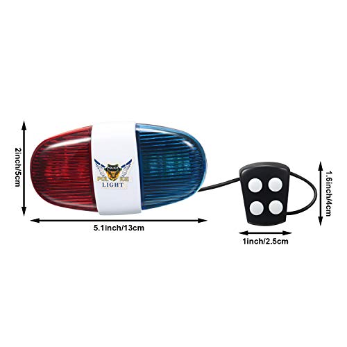 2 Pieces Bicycle Police Sound Lights 6 LED Lights 4 Sounds Trumpet Cycling Horn Bell Warning Safety Bicycle LED Light Waterproof Bike Lights - Image 3