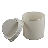 Vista 1 de Mini basurero de escritorio de 2 litros con tapa oscilante, cubo de basura pequeño (blanco)