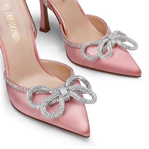 Dream Pairs Women's High Heels Destiny Closed Toe Strappy Heels Sexy Rhinestone Ankle Strap Pumps Wedding Bridal Party Dress Shoes Sdpu2208W Pink Size 9.5 M Us #TOP3