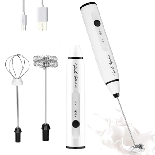 Fah Home Electric Coffee And Milk Frother - Handheld Rechargeable Foamer Mixer Wand - Stirrer For Latte Cappuccino Matcha - Protein Powder Mixer Cold foam maker.