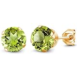 [Gem Stone King] 2.9カラット 天然石 ペリドット ピアス レディース シルバー925 18金 イエローゴールド 加工 金属アレルギー対応 8月 誕生石 誕生日プレゼント