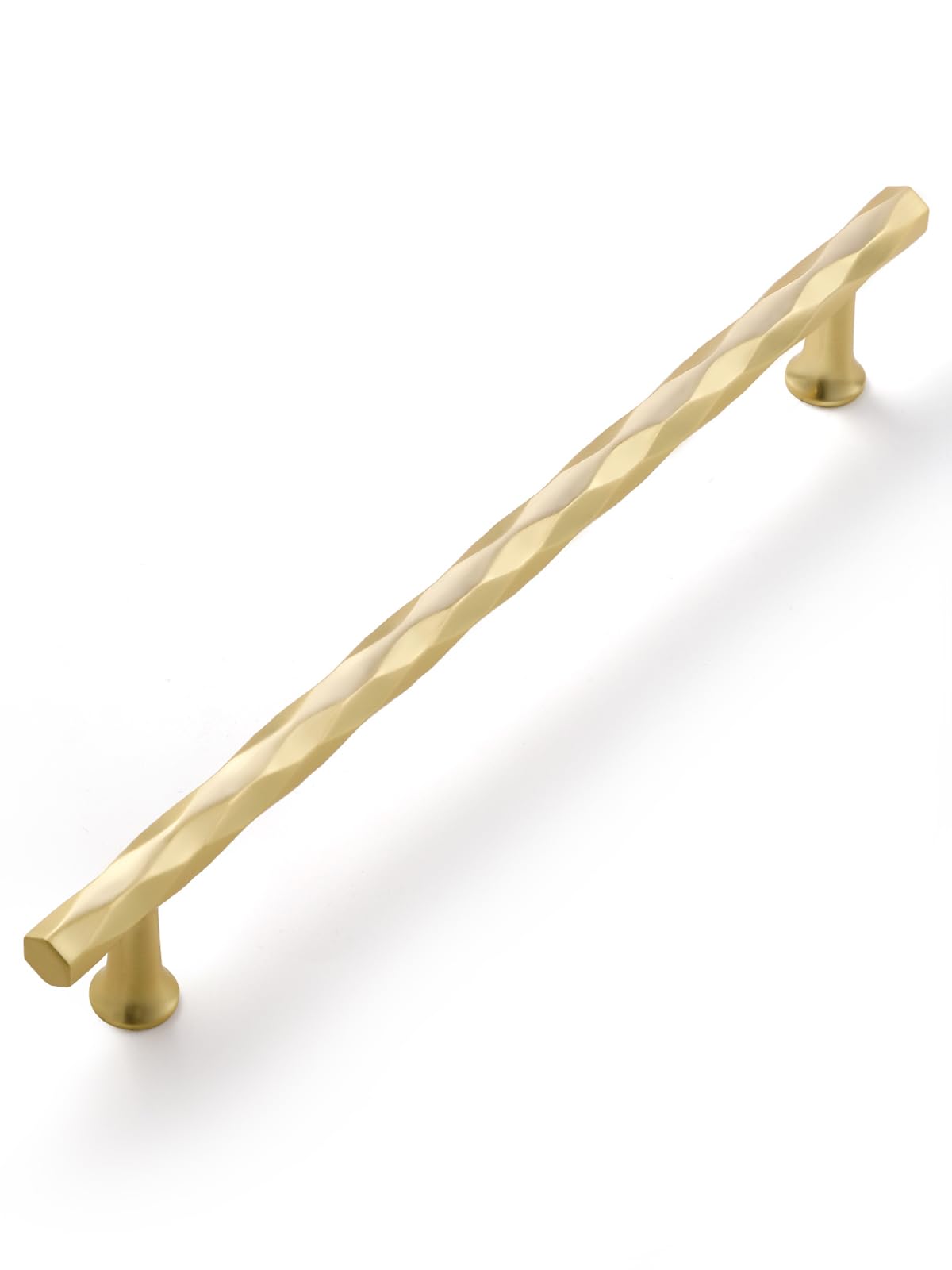 SORWDUERM Brushed Gold Cabinet Pulls 5 Pack 192mm Hole Center Kitchen Cupboard Handles Decorative Kitchen Drawer Dresser Cupboard Bathroom Vanity Cabinet Hardware Rhombus