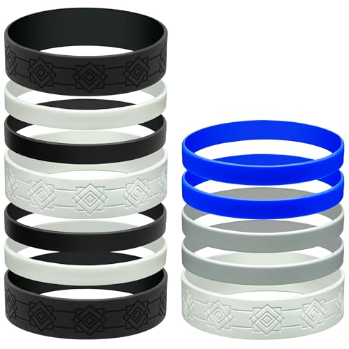 Colorful Water Bottle Grip Kit - MONOCHROME ROYALE: Regular - 12 Silicone Bands for Superior Grip, Style, & Protection - Arrange Them Your Own Way.