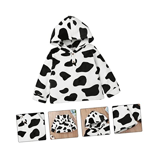 1 Pc Cow Coat for Children High School Jacket for Girls Adorable Plush Coat for Children Wool Coat Child Coat Coats Boy Polyester Toddler Clothes, White, 130cm, White, 130cm/463