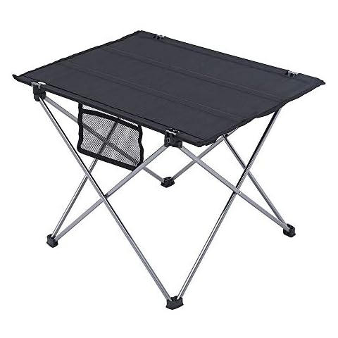 bottlewise Portable Folding Aluminum Camping Table Ultralight Lightweight Roll Up Picnic Table with Storage Bag with Carrying Bag for Outdoor Dining Cutting Cooking Beach Hiking Fishing BBQ (A) Cover