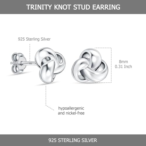 Nœud de la Trinité boucles d'oreilles argent 925 idée cadeau