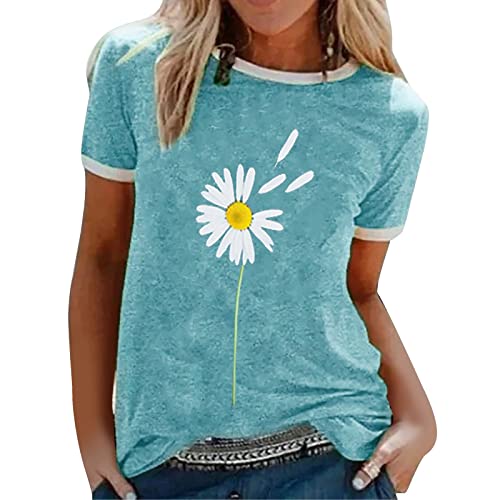 SKFLABOOF Tshirt 2023 - Blumen T Schirt Damen Locker Lässig Sommer Sale...