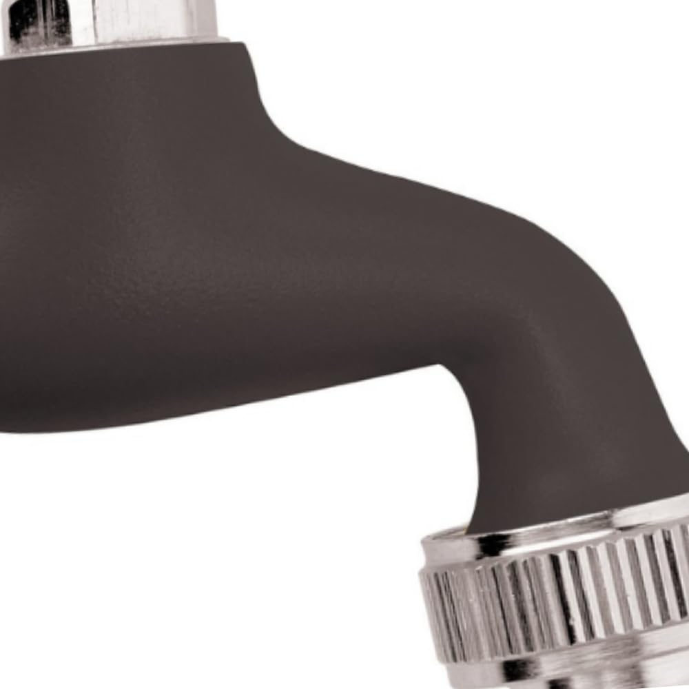 Schläfer 435720 - Robinet de jardin coloré 1/2" x 3/4", robinet d'extérieur avec porte-caoutchouc à greffage rapide et levier, noir mat