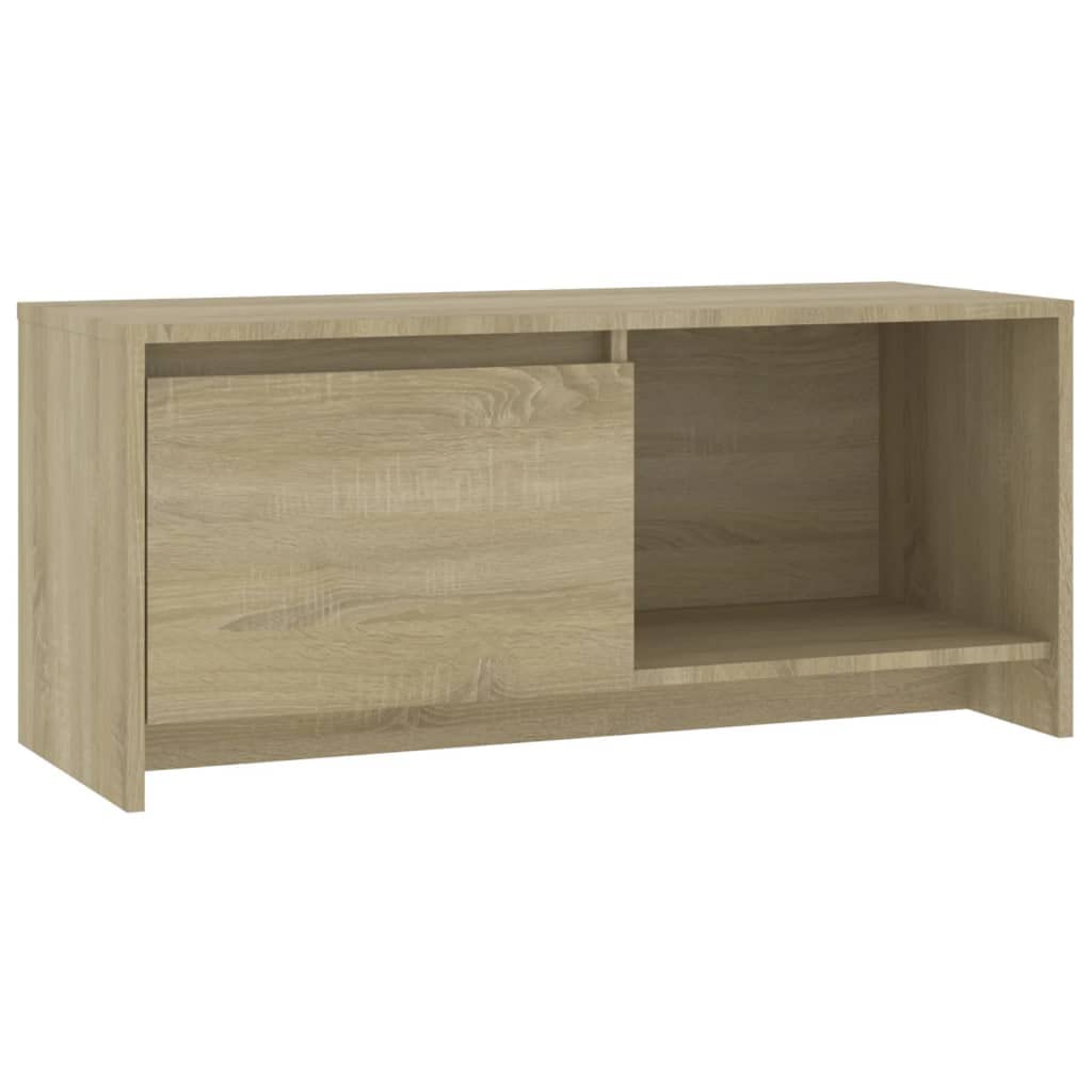 Générique Sonoma dębowa szafka pod telewizor 90x35x40 cm drewno inżynieryjne | 1 drzwi, 1 przegroda, stojak na konsolę DVD do gier, łatwe czyszczenie