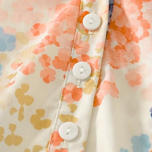 Image of Gufrina Women's Blush Pink Abstract Printed Western Top with Mandarin Collar, Half Button Placket and Relaxed Fit Sleeves