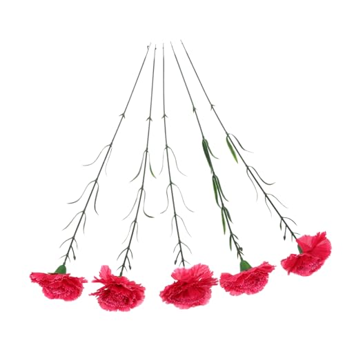 Balacoo 5Piezas Artificiales para Decoración De Flores Ramos Falsos De Clavel para Bodas Fiestas y Decoración