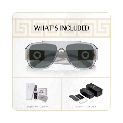 Versace VE4436U Square Sunglasses for Men +BUNDLE with ACCESSORY EYEWEAR KIT2