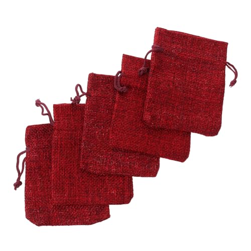 NIYANGLE 50 Bolsas De Almacenamiento Para El Hogar Coloridas De Arpillera Con Cordón Para Dulces Navidad Refrigerios Navideños De Lino Sintético