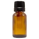Amber Glass Bottle W/euro Dropper, Black Plastic Cap 1/2oz (15ml)