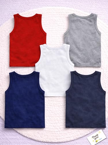 Image of Kidbee Cotton Vests for Boys & Girls Printed (Set of 5)