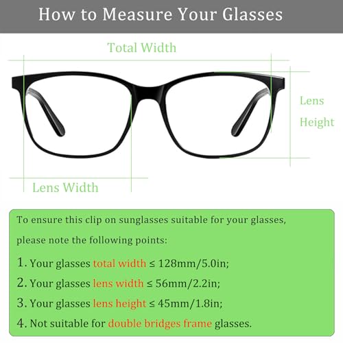 Polarized Clip on Flip up Sunglasses over Prescription Glasses Unisex UV400 Protection Lens 56x45 mm3