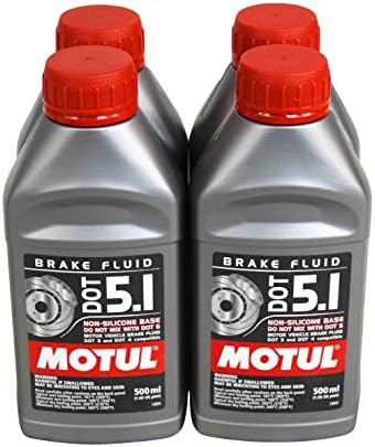 Motul (4 Pack) 100950 100% Synthetic Brake Dot 5.1 Brake Fluid 1/2 Liter or 500 ml