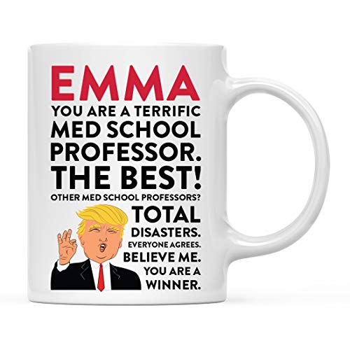 Andaz Press Personalized Funny President Donald Trump 11oz. Coffee Tea Mug Gift, You are a Terrific Med School Professor, 1-Pack, Custom Coworker Friend Him Her, Gift Box