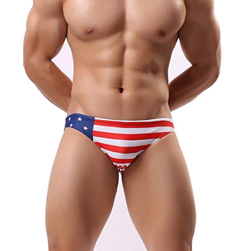 EASEJUICY Men s Swimwear Sexy Bikini Solid Swimming Briefs (USFL, Medium for Waist 28-29 in)