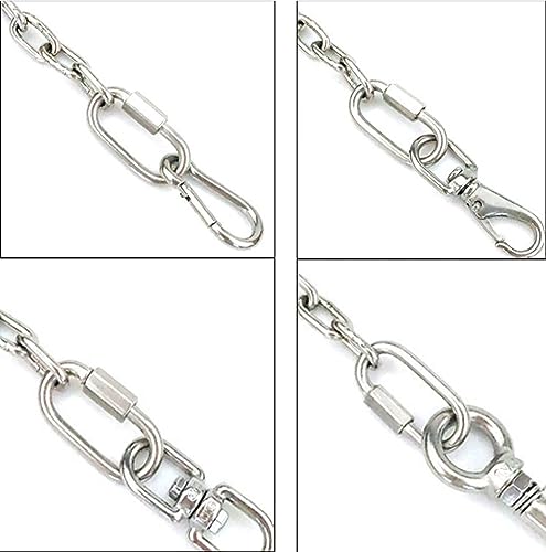 AstarFavor 15 Stück Edelstahl Schraubverbinder M5, Edelstahl kettenglied,Schraubkarabiner Kettenverbinder Edelstahl Karabiner für Drahtseil, Camping,Wandern