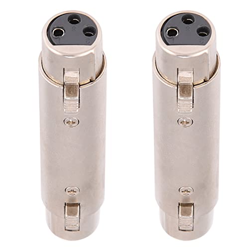 XLR Female to Female Adapter 3-Pin Connector, Zinc Alloy NoiseResistant Microphone Mic Adapter for Audio Cables, Mixing Consoles, Stage Equipment