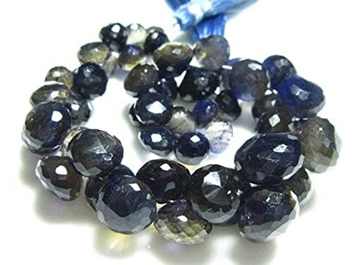 Iolite oignon briolette aux reflets bleus facettés de taille 7-11mm - 3