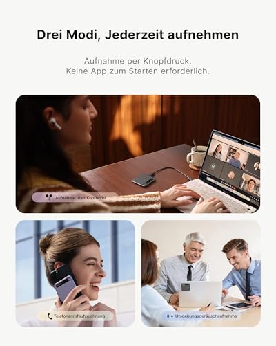 BOYA Notra KI Digitales Diktiergerät mit KI Schreibfunktion und Zusammenfassen, Multimodale Eingabe, Voice Recorder Unterstützung für Bluetooth-Headset-Aufnahme, Audiorekorder für Meetings Vorlesungen