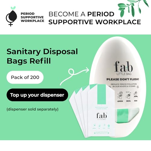 Fab Little Bag Sanitary Waste Bags - Pack of 200 Dispenser Bags (Dispenser Sold Separately) - Prevents Odours, No Mess, Eco Friendly