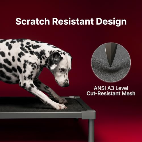 Image of Premium Elevated Dog Bed, Chew Proof Aluminum Alloy Heavy Duty Dog Supplies, Cooling Raised Pet Cot Indestructible with Anti-Rust Washable Assembly for Crate Outdoor (Grey, Medium(40.6 inchx 28.7 inch x 7 inch))