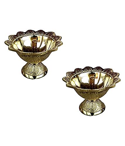 IMAGINE DECOR Pure Brass Devdas Akhand Diya (Height 2.6 Inch Pack of 2) Super Quality