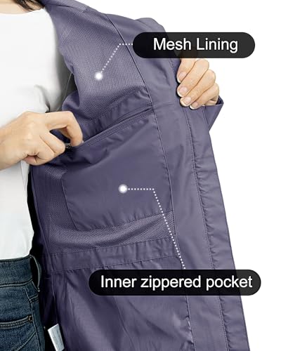 Image of Outdoor Ventures Packable Rain Jacket Women Waterproof Raincoat with Hood