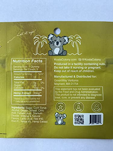 Koala Colony Hemp Gummies – Lightning Lemonade Flavor – Sour Hemp-Infused Gummies - Image 3