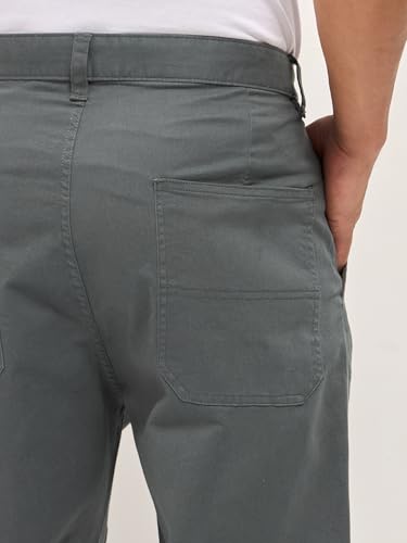 Image of THE BEAR HOUSE Men's Cotton Solid Cropped Carrrot Fit Chinos