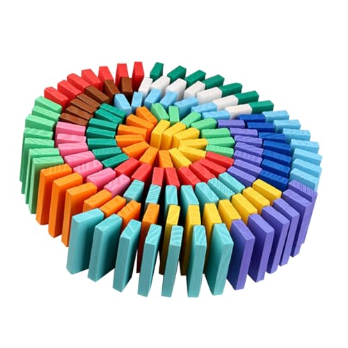 FRCOLOR 120個 木製ドミノブロック 知育 幼児向け積み木 創造力と観察力を育む早期教育遊び