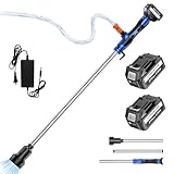 ARyee Cordless Stick Water Transfer Pump – 3-Stage, 780GPH, 32ft Max Lift, 2x 21V 4000mAh Batteries & Charger, Compatible with Makita 18V, for Garden, Pool, Boats – Anti-Clog Filter & Auto Shutoff