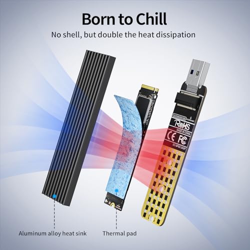 Image of ANYOYO SSD to USB Adapter 3.2 Gen 2 10 Gbps to NVME USB Adapter Max 4TB Compatible with PCle NVMe Based M Key and B+M Key Support UASP for NVMe SSD Size 2242 /2260 /2280(NOT Support SATA SSD)