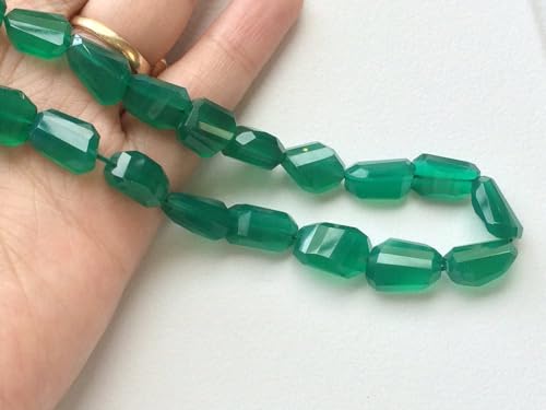Onyx vert pour bijoux d'exception : perles tumbles à facettes de qualité supérieure pour collier - 4